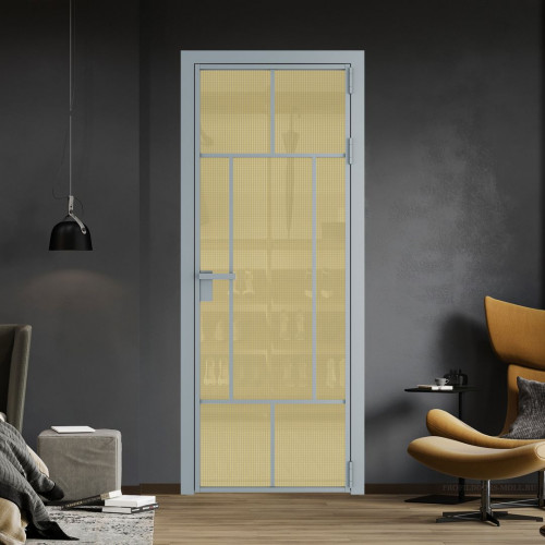 Межкомнатная дверь ProfilDoors 10 AG стекло Кризет золото цвет профиля Серебро