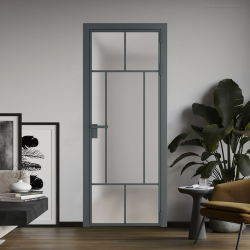 Межкомнатная дверь ProfilDoors 10 AG стекло Матовое цвет профиля Серая ночь