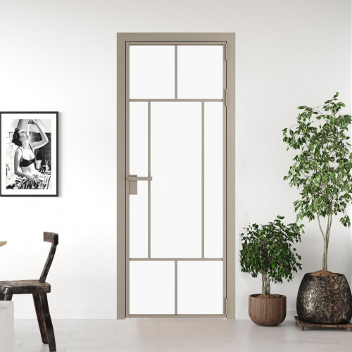 Межкомнатная дверь ProfilDoors 10 AG стекло Монохром белый просветленный триплекс цвет профиля Никель матовый