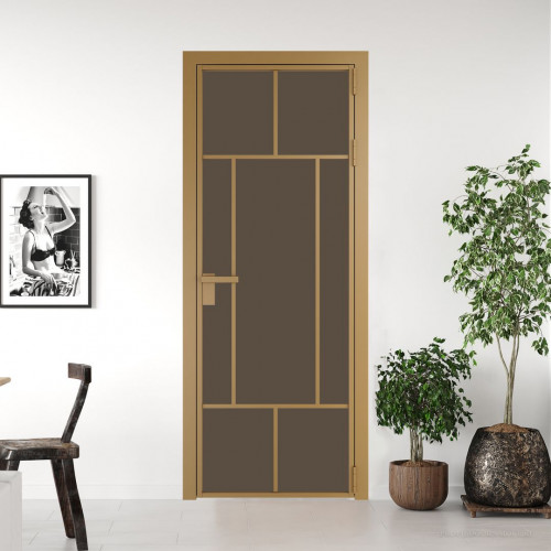 Межкомнатная дверь ProfilDoors 10 AG стекло Монохром гляссе триплекс цвет профиля Золото