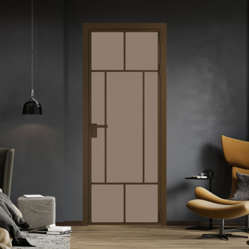 Межкомнатная дверь ProfilDoors 10 AG стекло Монохром капучино триплекс цвет профиля Деорэ