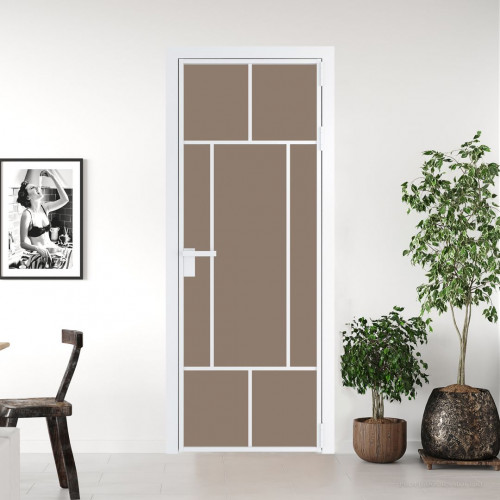 Межкомнатная дверь ProfilDoors 10 AG стекло Монохром капучино триплекс цвет профиля Вайт