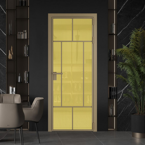 Межкомнатная дверь ProfilDoors 10 AG стекло Мору золото цвет профиля Шампань