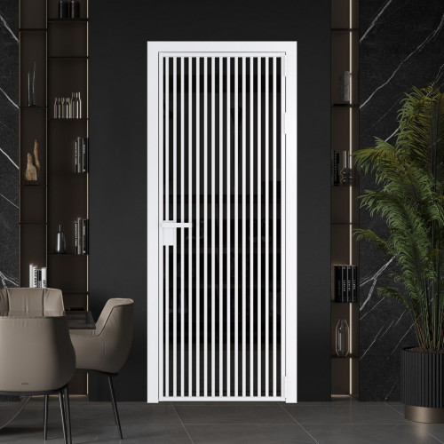 Межкомнатная дверь ProfilDoors 11 AG стекло Черное тонированное цвет профиля Вайт
