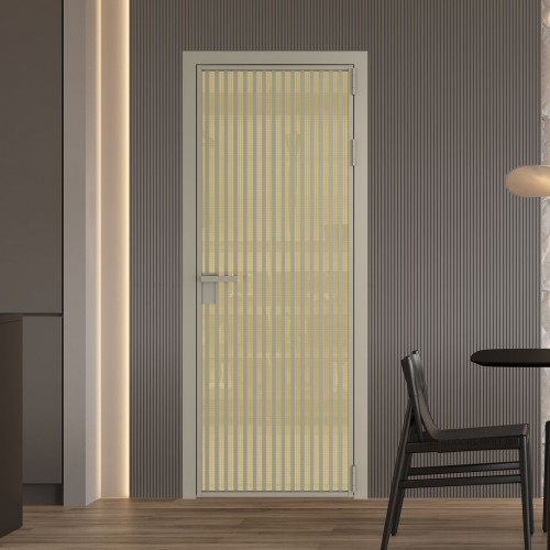 Межкомнатная дверь ProfilDoors 11 AG стекло Кризет золото цвет профиля Никель матовый