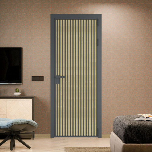 Межкомнатная дверь ProfilDoors 11 AG стекло Кризет золото цвет профиля Серая ночь