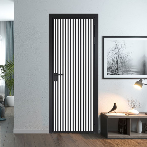 Межкомнатная дверь ProfilDoors 11 AG стекло Монохром белый просветленный триплекс цвет профиля Черный матовый