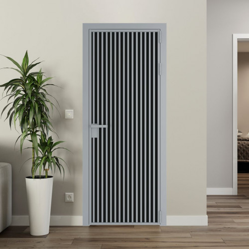 Межкомнатная дверь ProfilDoors 11 AG стекло Монохром черный триплекс цвет профиля Серебро