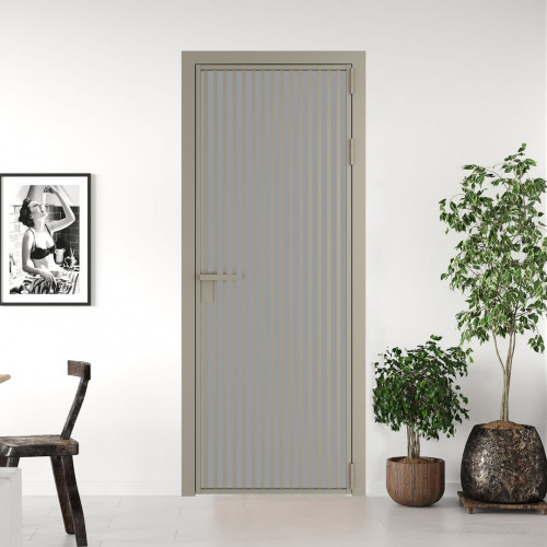 Межкомнатная дверь ProfilDoors 11 AG стекло Монохром серый триплекс цвет профиля Никель матовый