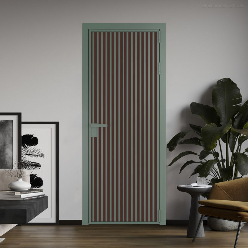 Межкомнатная дверь ProfilDoors 11 AG стекло Монохром шоколад триплекс цвет профиля Зеленый воск