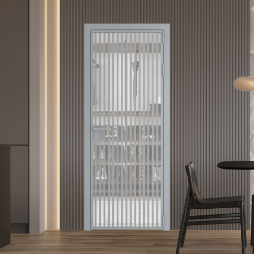 Межкомнатная дверь ProfilDoors 11 AG стекло Мору двухстороннее белое цвет профиля Серебро