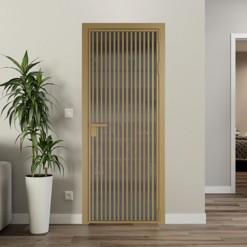 Межкомнатная дверь ProfilDoors 11 AG стекло Мору тонированное цвет профиля Золото