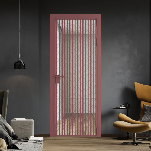 Межкомнатная дверь ProfilDoors 11 AG стекло Ромб черный цвет профиля Красный антрацит