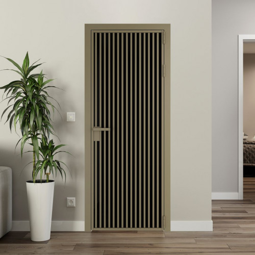 Межкомнатная дверь ProfilDoors 11 AG стекло Триплекс черный цвет профиля Шампань