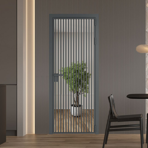 Межкомнатная дверь ProfilDoors 11 AG стекло Зеркало цвет профиля Серая ночь