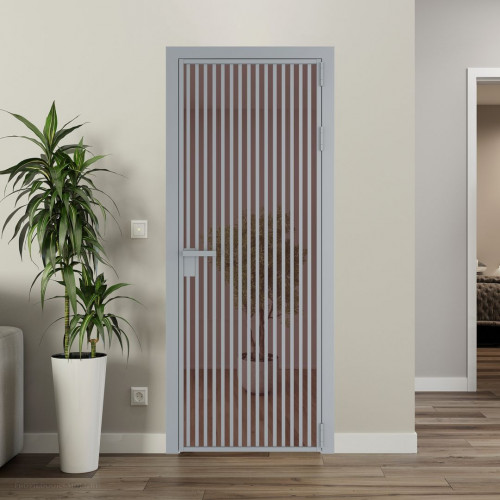 Межкомнатная дверь ProfilDoors 11 AG стекло Золотистая бронза цвет профиля Серебро