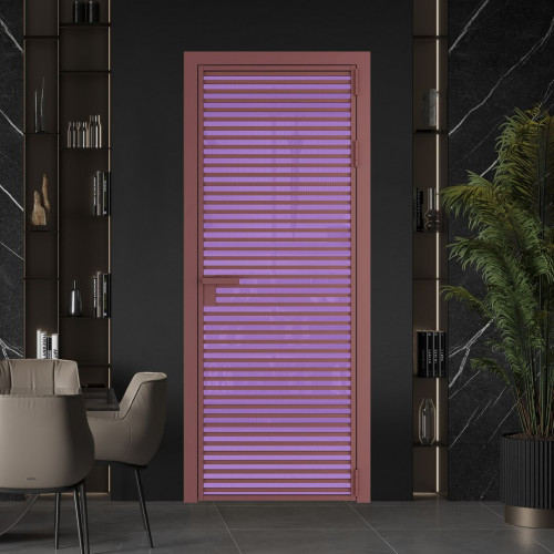 Межкомнатная дверь ProfilDoors 12 AG стекло Кризет фиолетовое цвет профиля Красный антрацит