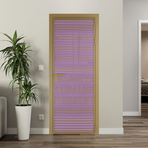 Межкомнатная дверь ProfilDoors 12 AG стекло Кризет фиолетовое цвет профиля Золото