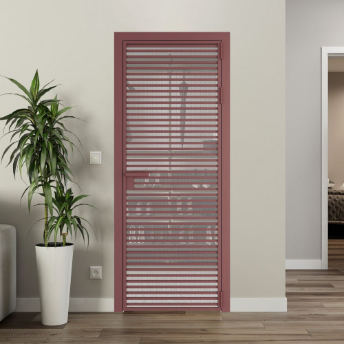 Межкомнатная дверь ProfilDoors 12 AG стекло Кризет цвет профиля Красный антрацит