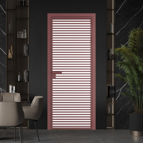 Межкомнатная дверь ProfilDoors 12 AG стекло Монохром белый просветленный триплекс цвет профиля Красный антрацит