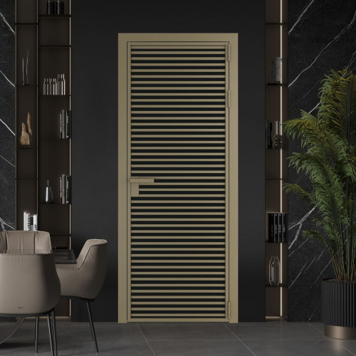 Межкомнатная дверь ProfilDoors 12 AG стекло Монохром черный триплекс цвет профиля Шампань