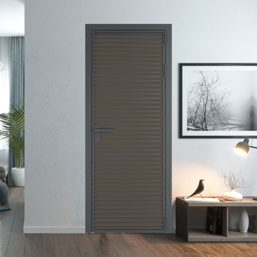 Межкомнатная дверь ProfilDoors 12 AG стекло Монохром гляссе триплекс цвет профиля Серая ночь