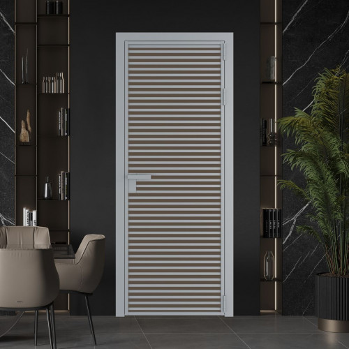 Межкомнатная дверь ProfilDoors 12 AG стекло Монохром гляссе триплекс цвет профиля Серебро