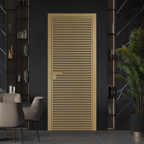 Межкомнатная дверь ProfilDoors 12 AG стекло Монохром гляссе триплекс цвет профиля Золото