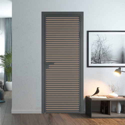 Межкомнатная дверь ProfilDoors 12 AG стекло Монохром капучино триплекс цвет профиля Серая ночь