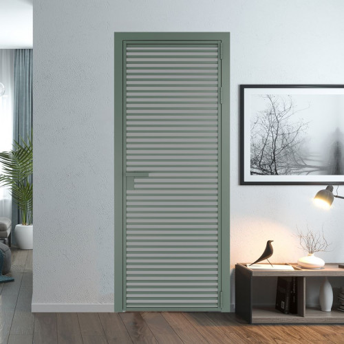 Межкомнатная дверь ProfilDoors 12 AG стекло Монохром серый триплекс цвет профиля Зеленый воск