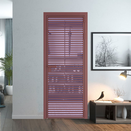 Межкомнатная дверь ProfilDoors 12 AG стекло Мору фиолетовое цвет профиля Красный антрацит