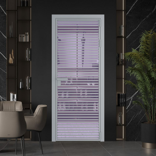 Межкомнатная дверь ProfilDoors 12 AG стекло Мору фиолетовое цвет профиля Серебро