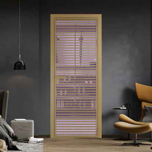 Межкомнатная дверь ProfilDoors 12 AG стекло Мору фиолетовое цвет профиля Золото