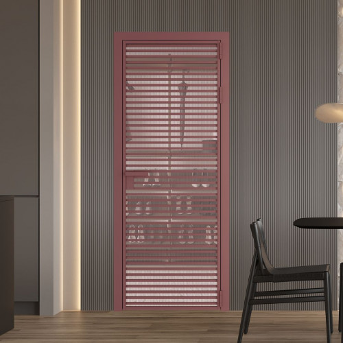 Межкомнатная дверь ProfilDoors 12 AG стекло Мору розовое цвет профиля Красный антрацит
