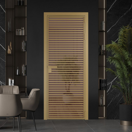 Межкомнатная дверь ProfilDoors 12 AG стекло Золотистая бронза цвет профиля Золото