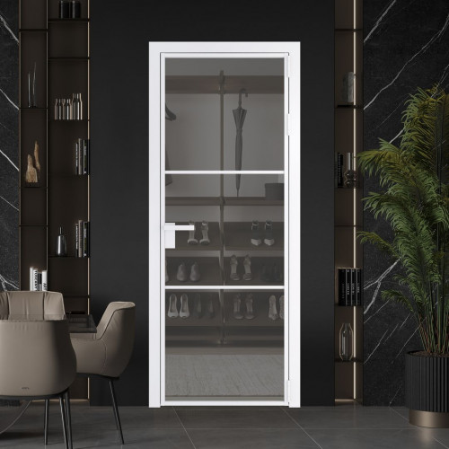 Межкомнатная дверь ProfilDoors 13 AG стекло Комфорт серый цвет профиля Вайт
