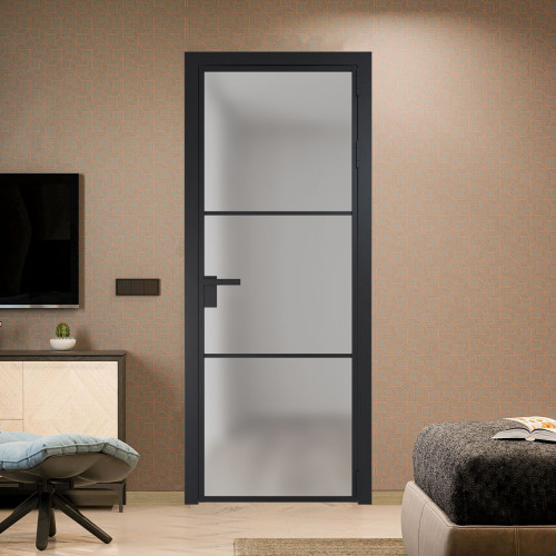 Межкомнатная дверь ProfilDoors 13 AG стекло Матовое цвет профиля Черный матовый