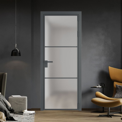 Межкомнатная дверь ProfilDoors 13 AG стекло Матовое цвет профиля Серая ночь