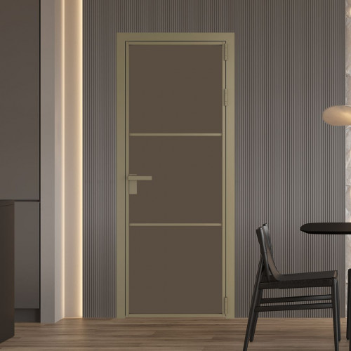 Межкомнатная дверь ProfilDoors 13 AG стекло Монохром гляссе триплекс цвет профиля Шампань