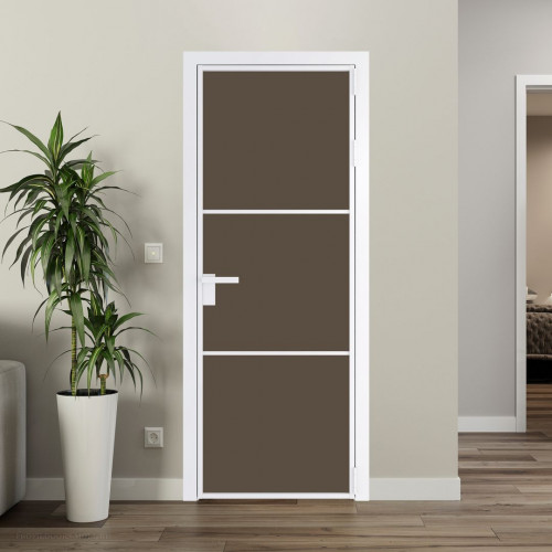 Межкомнатная дверь ProfilDoors 13 AG стекло Монохром гляссе триплекс цвет профиля Вайт