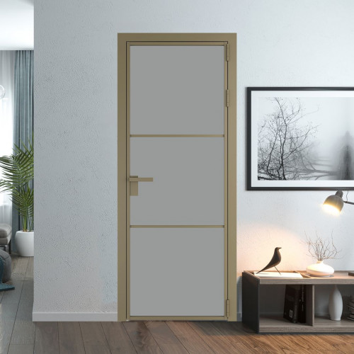 Межкомнатная дверь ProfilDoors 13 AG стекло Монохром серый триплекс цвет профиля Шампань