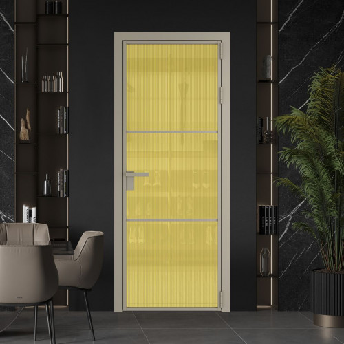 Межкомнатная дверь ProfilDoors 13 AG стекло Мору золото цвет профиля Никель матовый