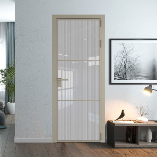 Межкомнатная дверь ProfilDoors 13 AG стекло Узор Страйп цвет профиля Никель матовый