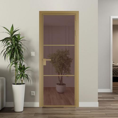 Межкомнатная дверь ProfilDoors 13 AG стекло Золотистая бронза цвет профиля Золото