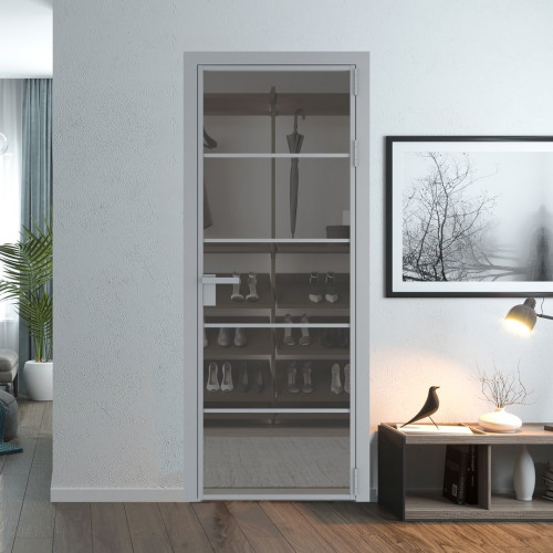 Межкомнатная дверь ProfilDoors 14 AG стекло Комфорт серый цвет профиля Серебро