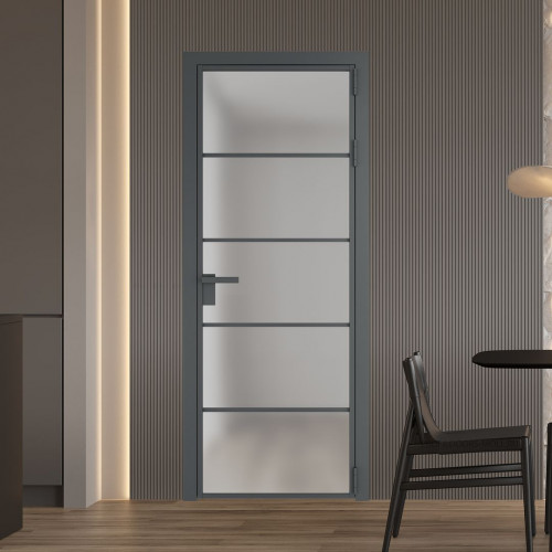 Межкомнатная дверь ProfilDoors 14 AG стекло Матовое цвет профиля Серая ночь
