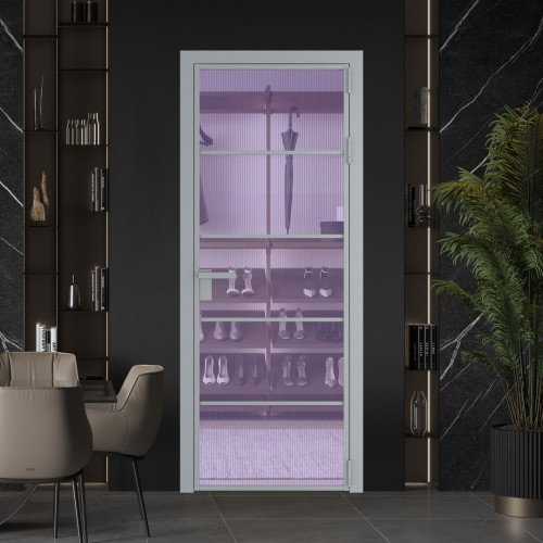 Межкомнатная дверь ProfilDoors 14 AG стекло Мору фиолетовое цвет профиля Серебро