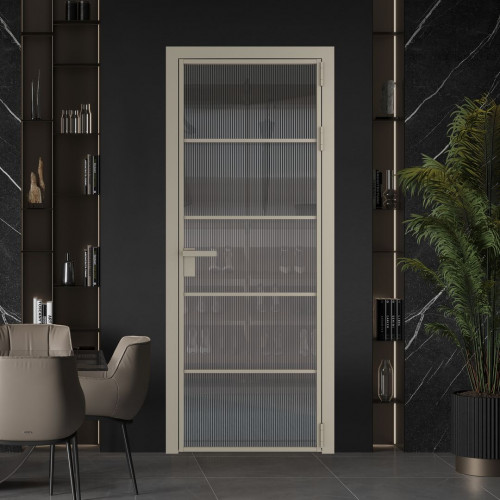 Межкомнатная дверь ProfilDoors 14 AG стекло Мору тонированное цвет профиля Никель матовый