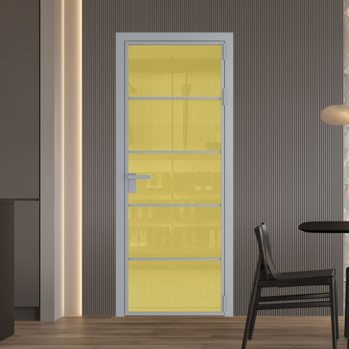 Межкомнатная дверь ProfilDoors 14 AG стекло Мору золото цвет профиля Серебро