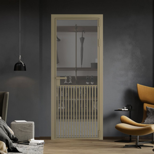 Межкомнатная дверь ProfilDoors 15 AG стекло Комфорт серый цвет профиля Шампань